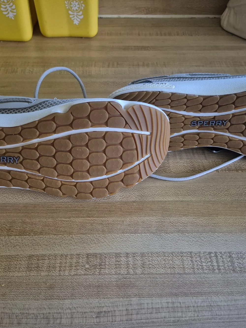 Sperry Light Gray Mesh Boat Shoes - Men's Lace-Up